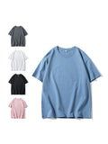 Cotton Solid Colour Summer New Candy Colour Round Neck T-Shirt