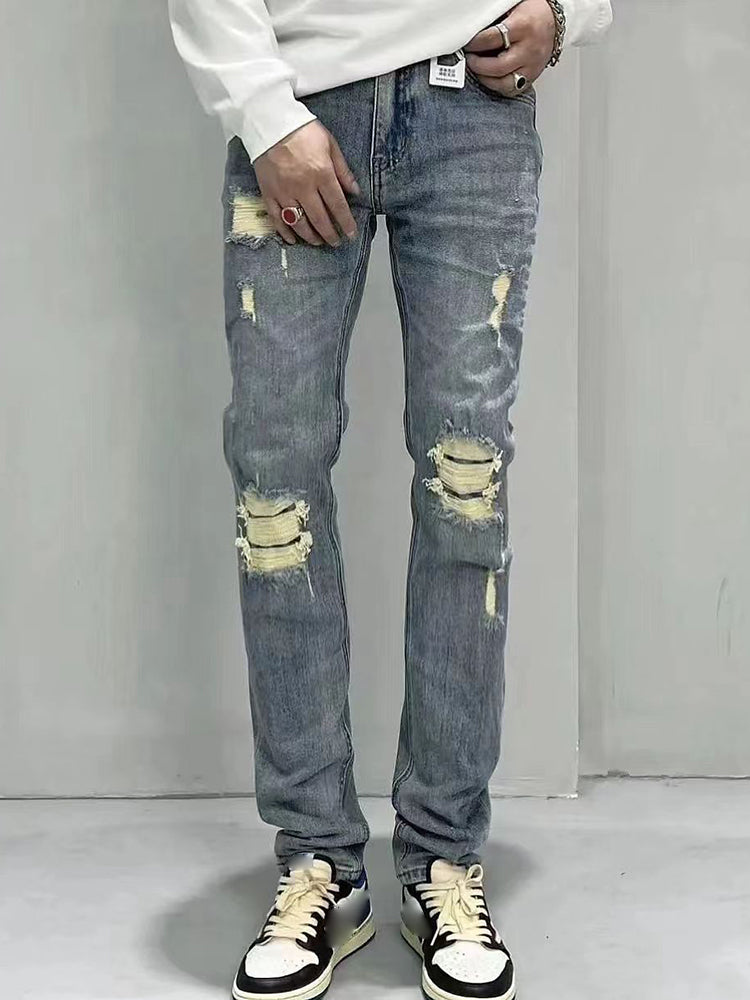 Men'S Slim Skinny Ripped Jeans