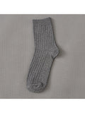 Three Pairs Men'S Business Socks Solid Color Sweat Absorbing Socks