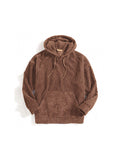 Men'S Sweatshirt Thickened Corduroy Long Sleeve Solid Colour Hoodie