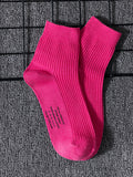 Three Pairs Alphabet Socks Fluorescent Cotton Striped Sports Recreational Men'S Socks