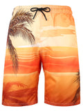 Beach Swim Printing Drawstring Elastic Waist Surf Shorts Bathing Suit Swimwear
