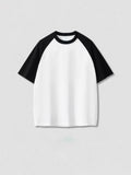 Splicing Color Horned Sleeves Loose Fit Tees