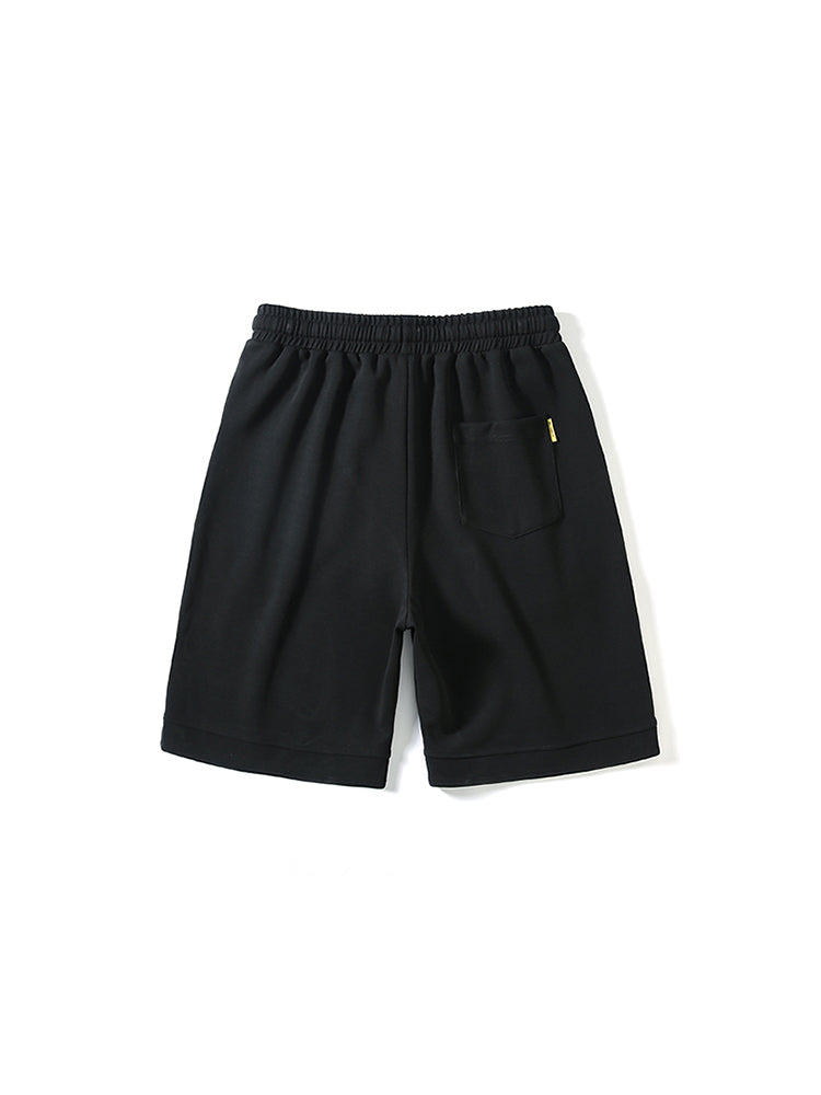 Cropped Splice Letters Embroidery Men'S Shorts