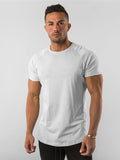 Solid Colour Men'S Tops Fitness Sports Short Sleeve T-Shirt