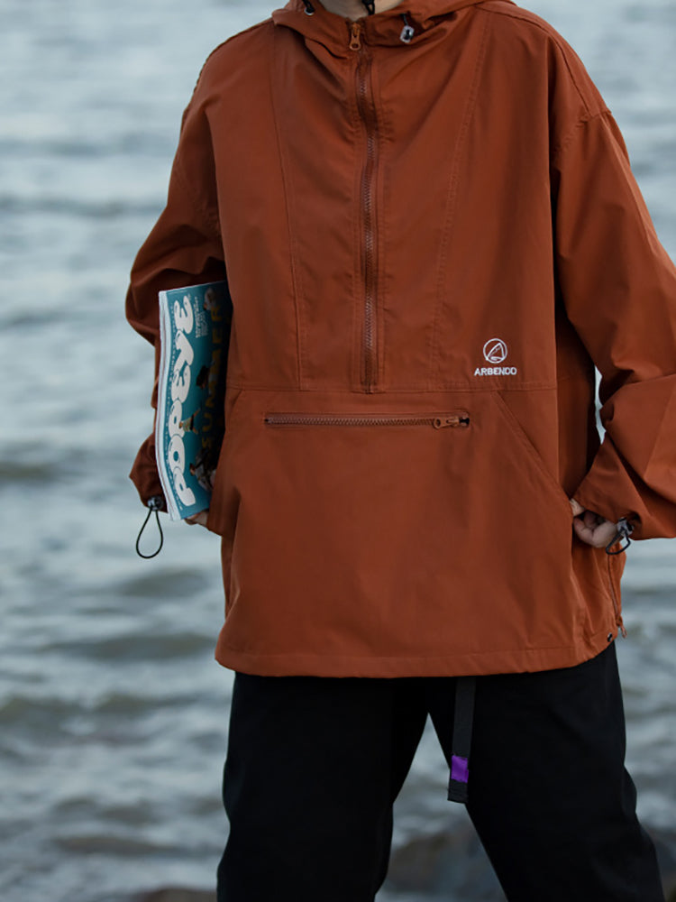 Outdoor Loose Jacket Top Waterproof Hooded Jacket