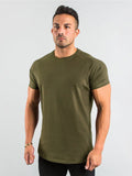 Solid Colour Men'S Tops Fitness Sports Short Sleeve T-Shirt