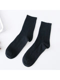 Three Pairs Men'S Business Socks Solid Color Sweat Absorbing Socks