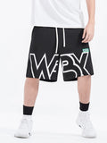Letter Print Loose Comfortable Drawstring Casual Sporty Men'S Shorts