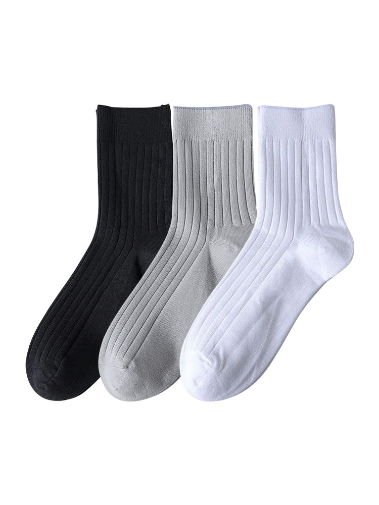 Sweat Absorption Anti-Odor Business Trip Partner Solid Color Cotton Socks