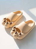 Women'S Summer Bear Claw Toe Slides - Comfy And Playful Footwear