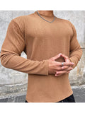 Muscle New Men'S Sports Casual Running Fitness Solid Color Stretch Quick Dry Bottoming Long Sleeve Top