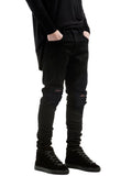 Street Pure Black Slim Fit Elastic Skinny Jeans