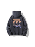 Hooded Sweatshirt Landscape Print Men'S Padded Hoodie