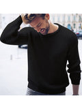 Sweater Men'S Pullover Shirt Solid Color Knitted Tops