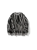 Irregular Printing Hip Hop Style Crewneck Sweater