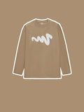 Wave Foam Print Bottom Tees Men'S Long-Sleeved T-Shirts