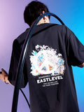Floral Short Sleeve Cotton Loose Street Fashion T-Shirt