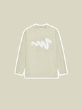 Wave Foam Print Bottom Tees Men'S Long-Sleeved T-Shirts