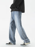 Jeans Men'S Gradient Retro Loose Straight Wide Leg Casual Trousers