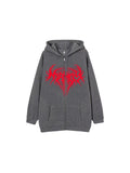 Zip Heart-Shaped Tree Roots Hoodie Street Men'S Sweatshirt Jacket