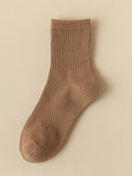 Three Pairs Men'S Winter New Solid Color Minimalist Sports Cotton Socks