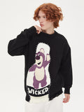 Cartoon Bear Print Jacquard Sweater