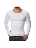 Knitted Men'S Long-Sleeved Round Neck T-Shirt