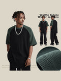 Men'S Spliced Loose T-Shirt With Slit Hem