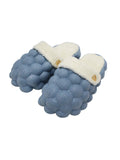 Winter New Lychee Bubble Cotton Shoes Men'S Waterproof Velvet Warm Cotton Slippers