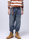 Loose Stretch Straight Jeans With No Belt