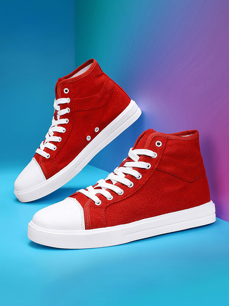 Solid Color High Top Classic All-Matched Casual Lightweight Canvas Shoes