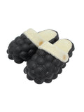 Winter New Lychee Bubble Cotton Shoes Men'S Waterproof Velvet Warm Cotton Slippers