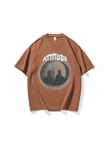 Abstract Graphic Letter Printed Men'S Crew Neck T-Shirt