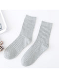 Three Pairs Men'S Business Socks Solid Color Sweat Absorbing Socks