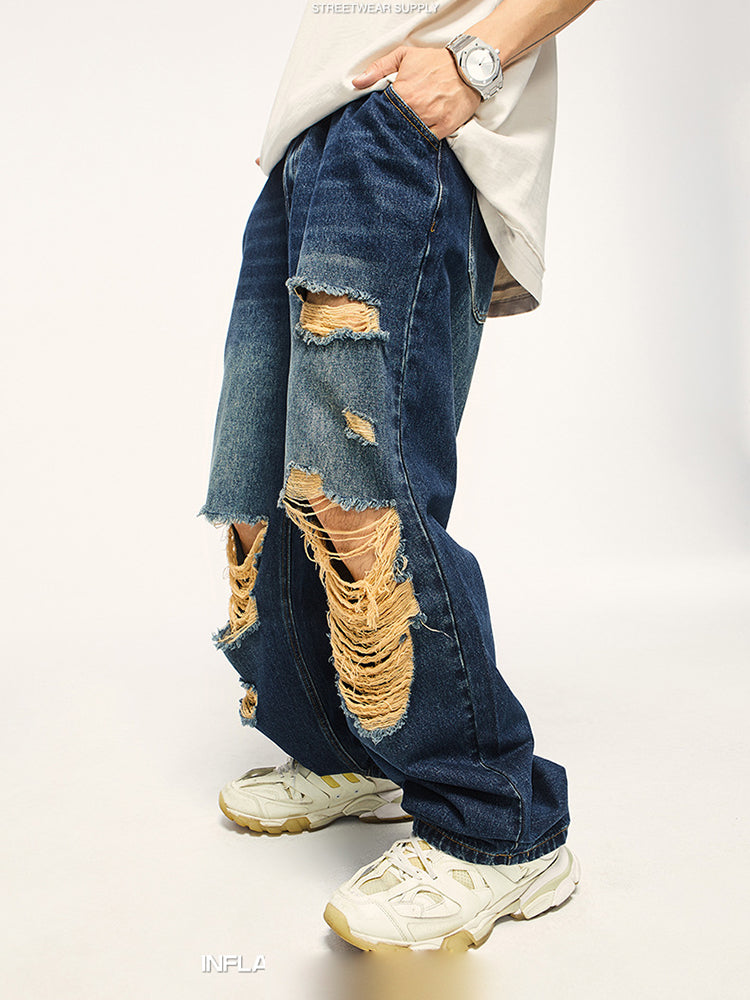 Men'S Vintage Ripped Jeans