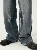 Men'S Wide Legged Ripped Jeans