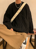 Retro Thicken Solid Color Knit Sweater