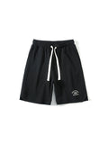 Cropped Splice Letters Embroidery Men'S Shorts