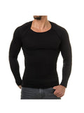 Knitted Men'S Long-Sleeved Round Neck T-Shirt