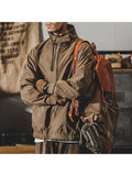 Retro Men'S Half-Zip Outdoor Commuter Workwear Jacket