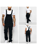 Solid Color Casual Overalls