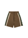 Men'S Suede Cropped Shorts With Vertical Stripes