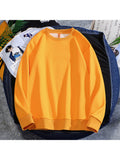 Fleece Street Solid Colour Round Neck Men'S Sweatshirt