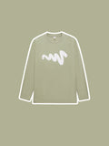 Wave Foam Print Bottom Tees Men'S Long-Sleeved T-Shirts