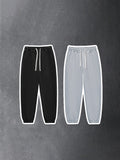 Street Fashion Solid Color Straight Drawstring Joggers