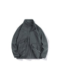 Men'S Warm Solid Color Reversible Fleece Jacket