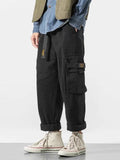 Labeled Thin Straight Leg Casaul Trousers Cargo Pants