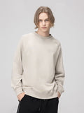 Horned Sleeves Crew Neck Solid Color Street Fashion Men'S Long-Sleeved T-Shirts