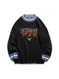 Bear Print Contrast Color Knit sweater
